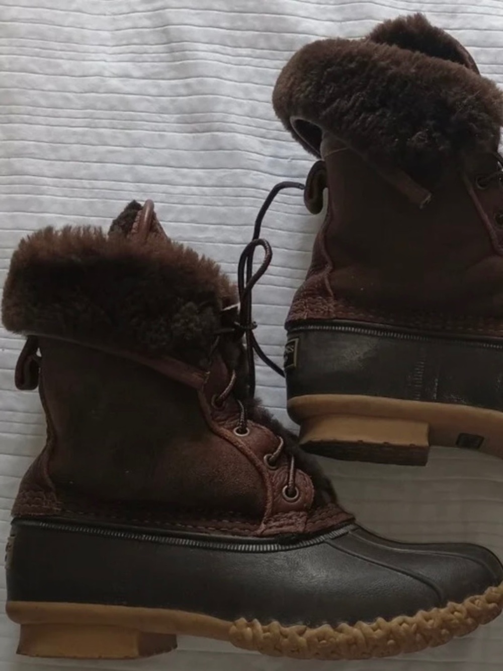 LL BEAN Signature Wicked Good Shearling Duck Boots Women's 7